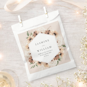 Rustic Neutral Boho Floral Wedding S2- Beige Favour Bags
