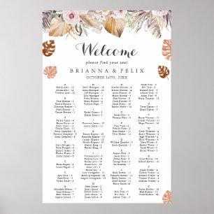 Rustic Neutral Boho Wedding Seating Chart