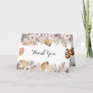 Rustic Neutral Boho Wedding Thank You Card