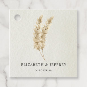 Rustic Neutral Earthy Boho Pampas Grass Wedding  Favour Tags
