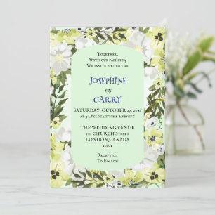 Rustic Neutral Floral Wedding Invitation