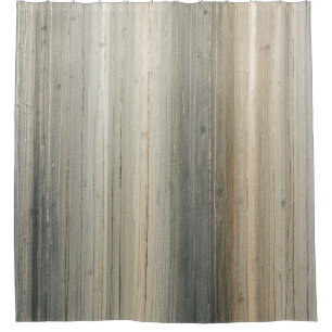 Rustic Neutral Gray Brown Abstract Stripe Shower Curtain