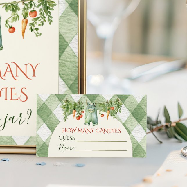 Rustic Neutral Sprout Baby Shower How Many Enclosure Card (Creator Uploaded)