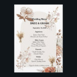 Rustic Neutral Wedding Menu Design<br><div class="desc">This Boho Floral Wedding Menu Template features elegant pampas grass and delicate dried floral elements in soft neutral tones. The minimalist bohemian style makes it perfect for displaying your wedding dinner selections in a beautiful and stylish way. Ideal for boho, rustic, garden, and outdoor weddings, this menu card complements matching...</div>