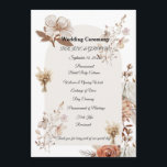 Rustic Neutral Wedding Program Programme<br><div class="desc">This Boho Floral Wedding Program Template features soft earthy tones with elegant pampas grass and dried floral elements. The minimalist bohemian design is perfect for guiding guests through your wedding ceremony while matching your boho wedding theme. Perfect for boho, rustic, garden, and outdoor weddings, this program card complements matching Boho...</div>