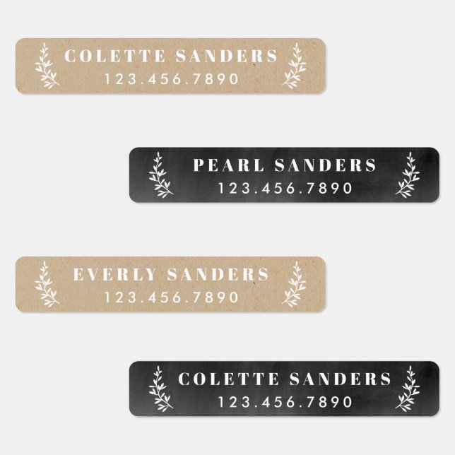 Rustic Neutrals Iron On Name Labels (Group)