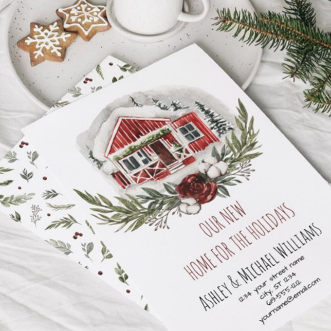 Rustic New Home for the Holidays New Address Holiday Card (Creator Uploaded)