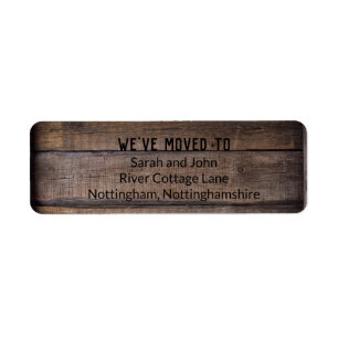 Rustic New Home We’ve Moved Address Label