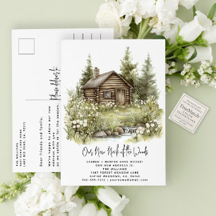 Rustic New Neck Of the Woods Watercolor House Announcement Postcard