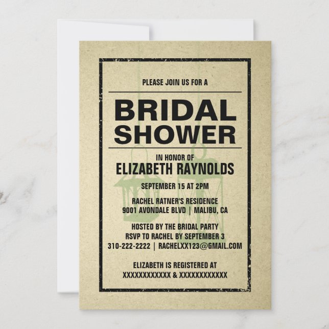 Rustic Night Light Bridal Shower Invitations (Front)