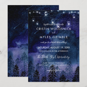 Rustic Night Sky Forest Wedding Invitation