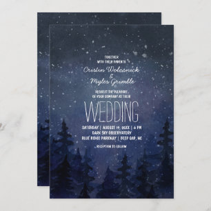 Rustic Night Sky Forest Wedding Invitation