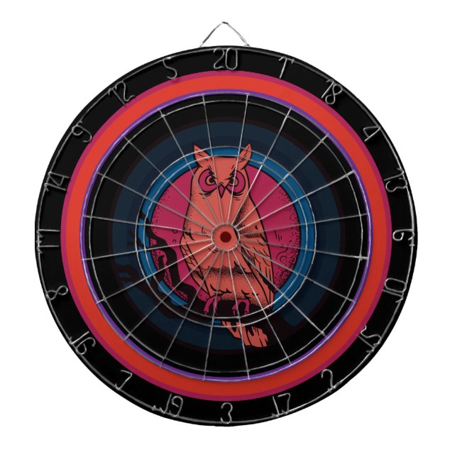 Rustic Nocturnal Owl Custom Printed Dartboard (Front)