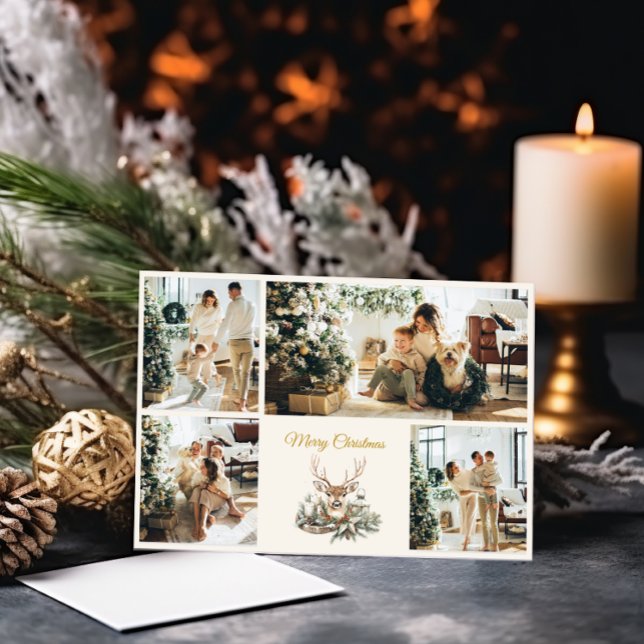 Rustic Noel Christmas Photo Card | Elegant Invite (Creator Uploaded)
