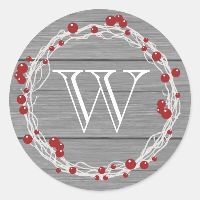 Rustic Noel Christmas Sticker (Front)