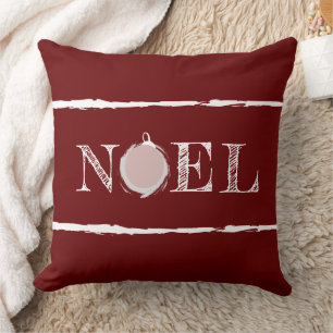 Rustic Noel Deep Red Holiday Cushion