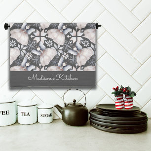 Rustic Nordic Fairies Folk Art Custom Name Tea Towel