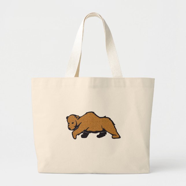 Rustic North American Wildlife Grizzly Bear Large Tote Bag (Front)