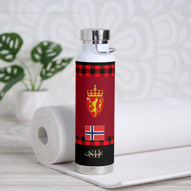 Rustic Norway Vacuum Insulated, Norwegian Flag Water Bottle (Yoga)