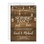 Rustic Nothing Fancy Just Love invitation