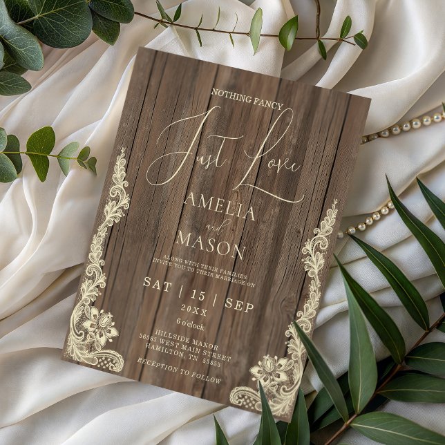 Rustic Nothing Fancy Just Love Wedding Invitation (Rustic Nothing Fancy Just Love Wedding Invitation)