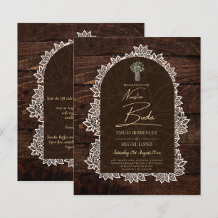 Rustic NUESTRA BODA Backyard Woodland Wood Lace