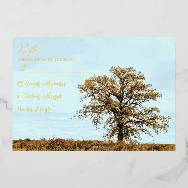Rustic Oak Tree Autumn Wedding (Front)