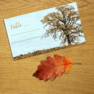 Rustic Oak Tree Autumn Wedding Place Card