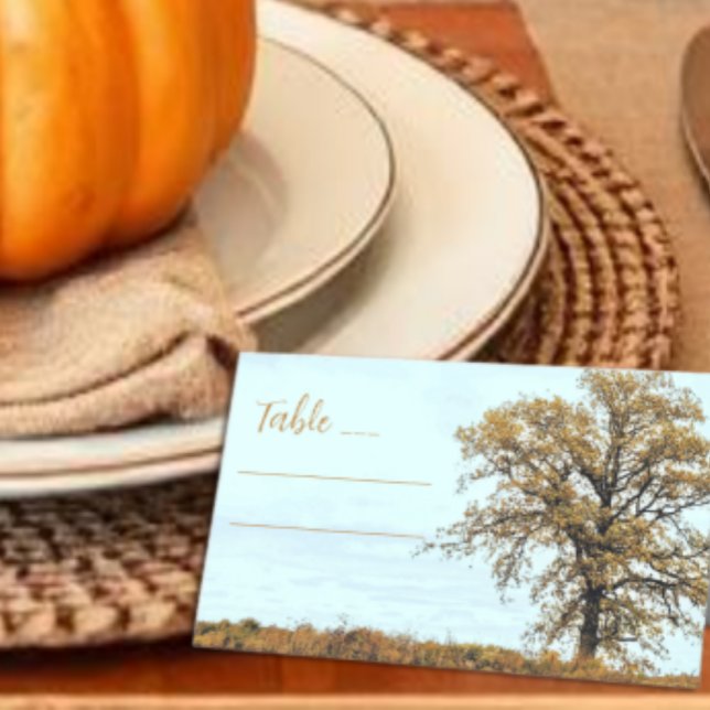 Rustic Oak Tree Autumn Wedding Place Card (Creator Uploaded)