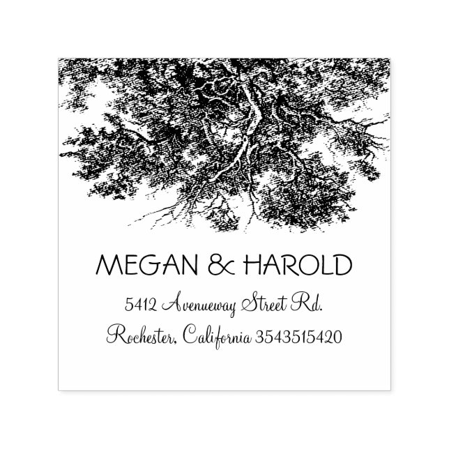 Rustic Oak Tree Branches Self-inking Stamp (Design)