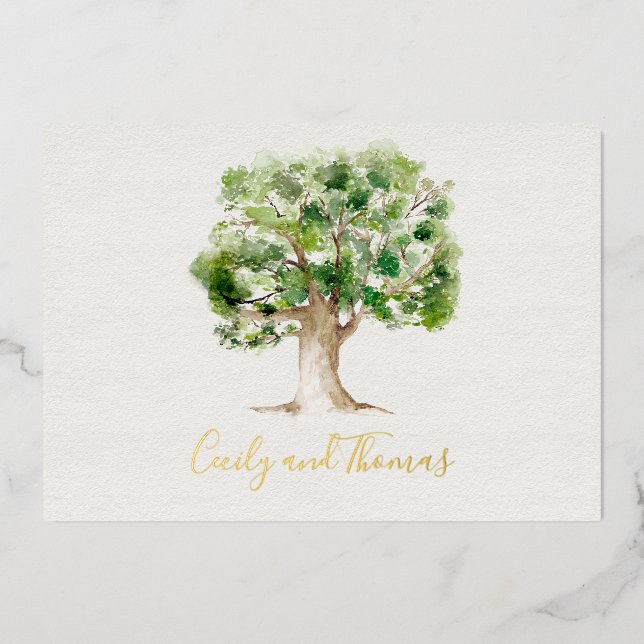 Rustic Oak Tree Foil Wedding (Front)
