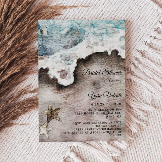 Rustic Ocean | Beach Destination Bridal Shower Invitation (Creator Uploaded)