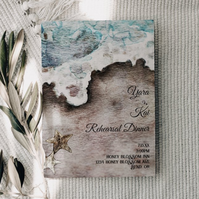 Rustic Ocean | Beach Destination Rehearsal Dinner Invitation (Creator Uploaded)