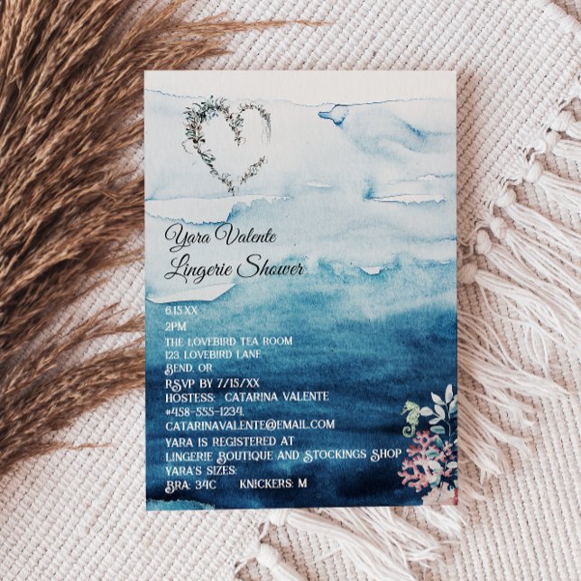 Rustic Ocean Lingerie Shower Invitation (Creator Uploaded)