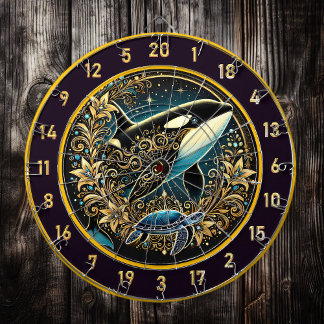 Rustic Ocean Wildlife Dartboard Wall Art