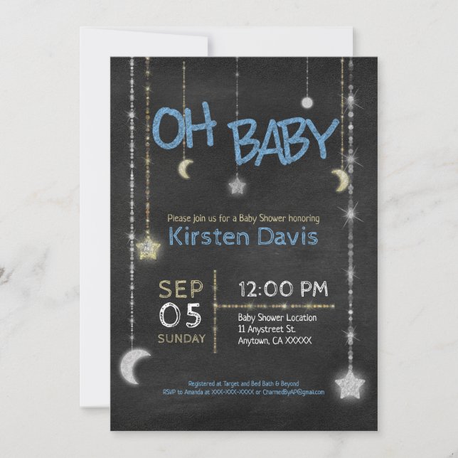 Rustic Oh Baby, Baby Boy Shower Invitations (Front)