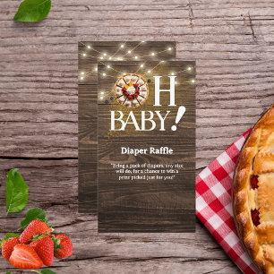 Rustic Oh Baby Cutie Pie Baby Shower Enclosure Card