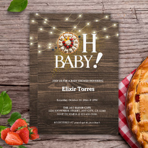 Rustic Oh Baby Cutie Pie Baby Shower Invitation