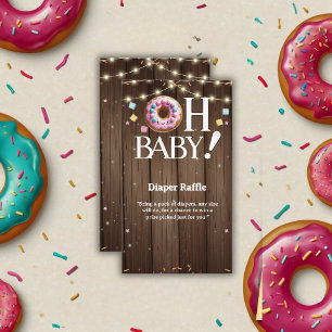 Rustic Oh Baby Doughnut & Sprinkle Kawaii Baby Sho Enclosure Card