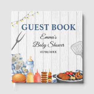 Rustic Oh Baby-Q Baby Shower  Guest Book