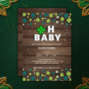 Rustic Oh Baby St. Patrick's Day Baby Shower Invitation
