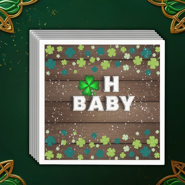 Rustic Oh Baby  St. Patrick's Day Baby Shower Napkin (Creator Uploaded)