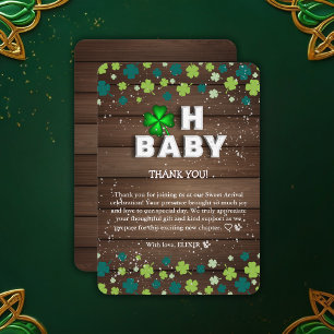 Rustic Oh Baby St. Patrick's Day Baby Shower Thank You Card