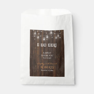 Rustic Old Barn Mason Jar String Lights THANK YOU Favour Bags