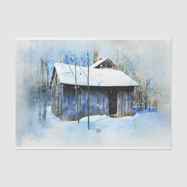 Rustic Old Camp Cabin Decoupage Tissue Paper (Front)