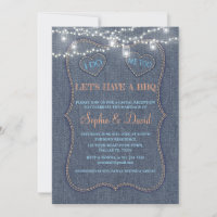 Rustic Old Denim Blue String Lights I DO BBQ