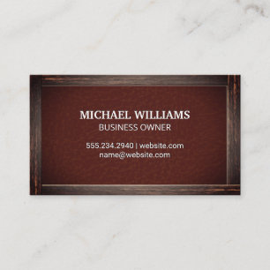 Rustic Old Frame Leather Texture Business Card