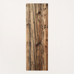Rustic old oak wood wagon boards yoga mat