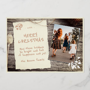 Rustic Old Paper Pergament Wood Photo Christmas
