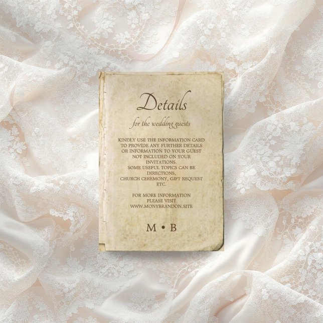 Rustic old paper vintage wedding enclosure card  (Creator Uploaded)